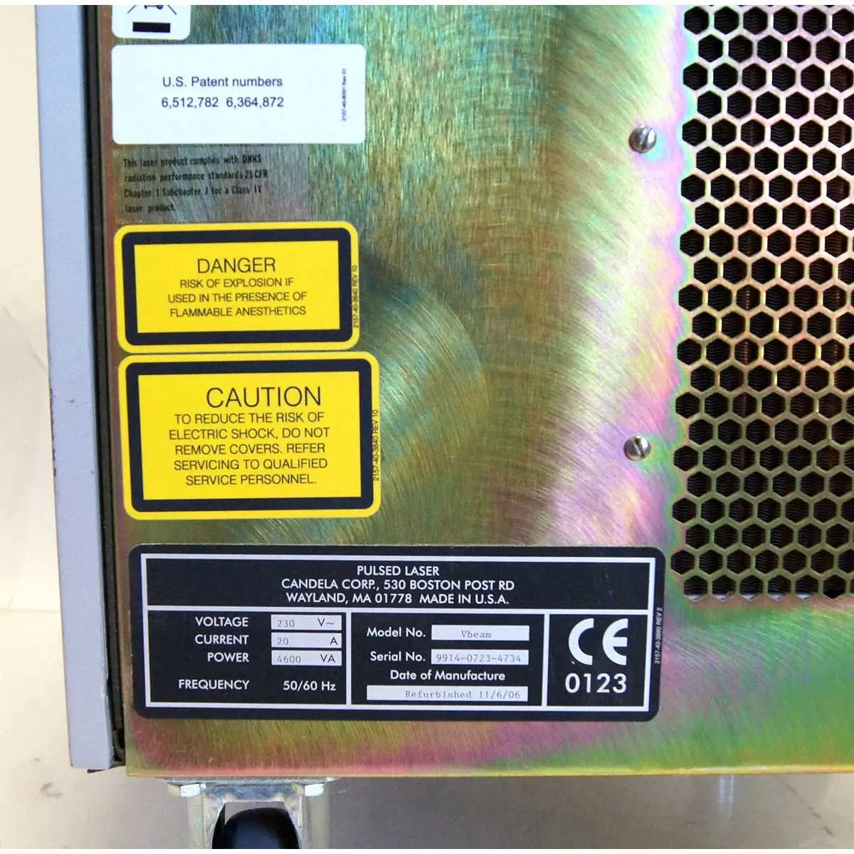 2006 Candela VBeam Wrinkles Scars Acne Stretch Marks Pulsed Dye Laser System