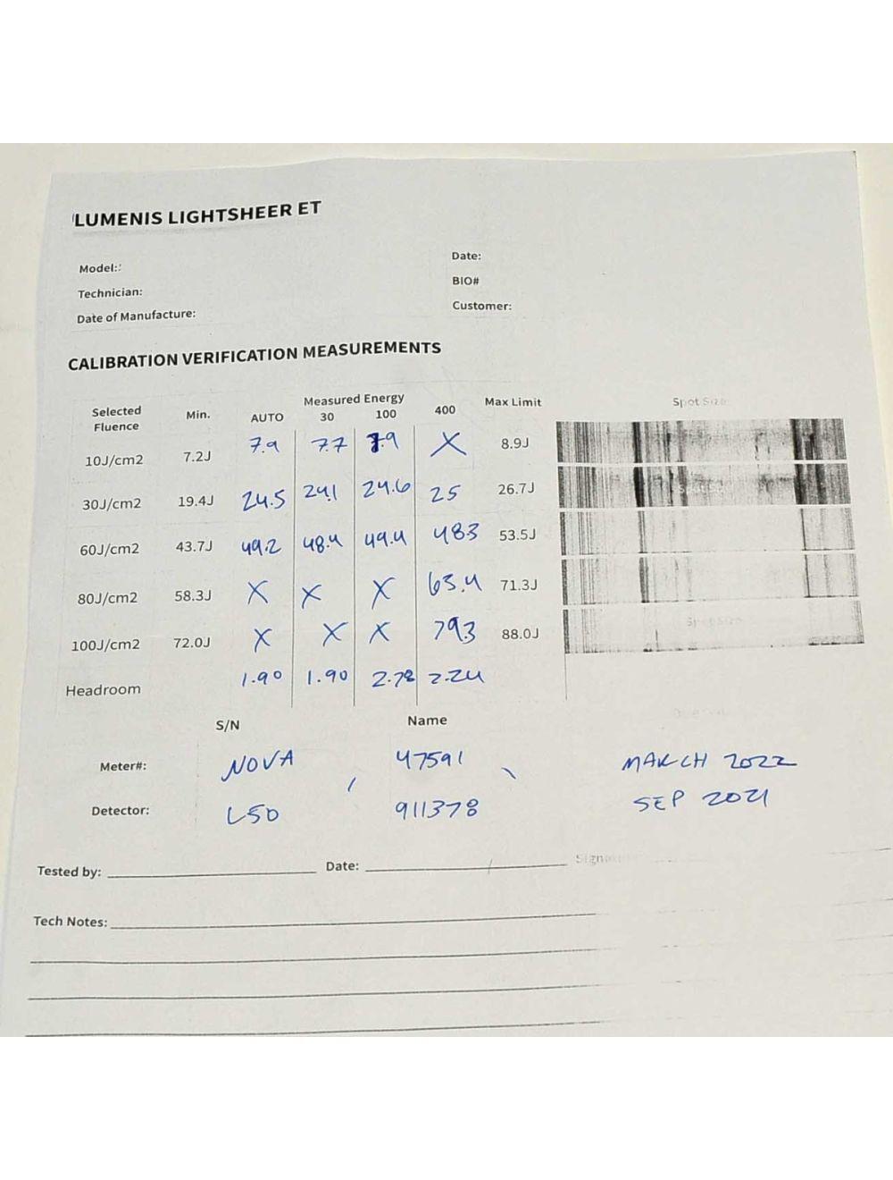 2020 Lumenis LightSheer Desire ET Handpiece Hair Removal 805nm 9x9 2552 SHOTS image 7