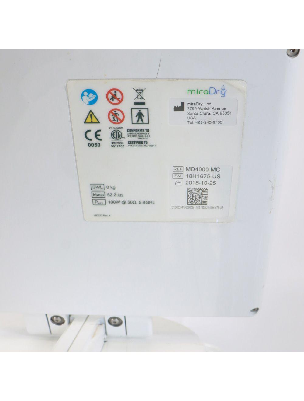 2018 Miramarlabs MiraDry MD4000-MC Sweat Odor Reduction Treatment System image 6