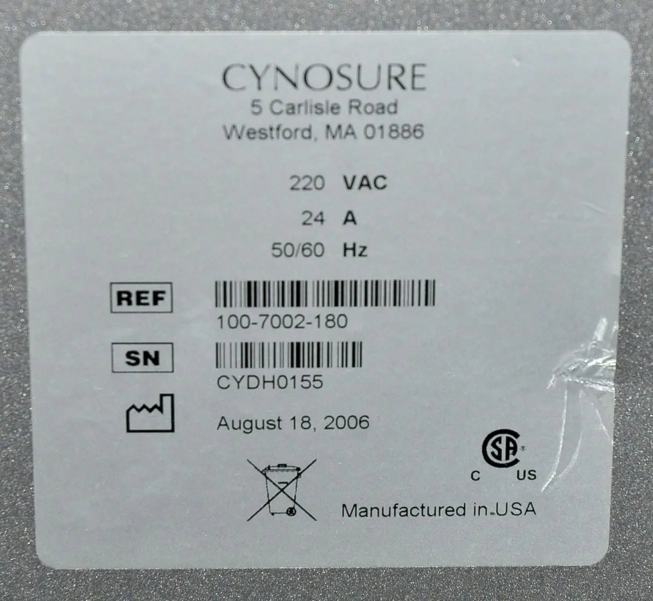2006 Cynosure Cynergy MPX Nd:YAG Pulsed Dye Vascular Lesions Laser System Cynosure