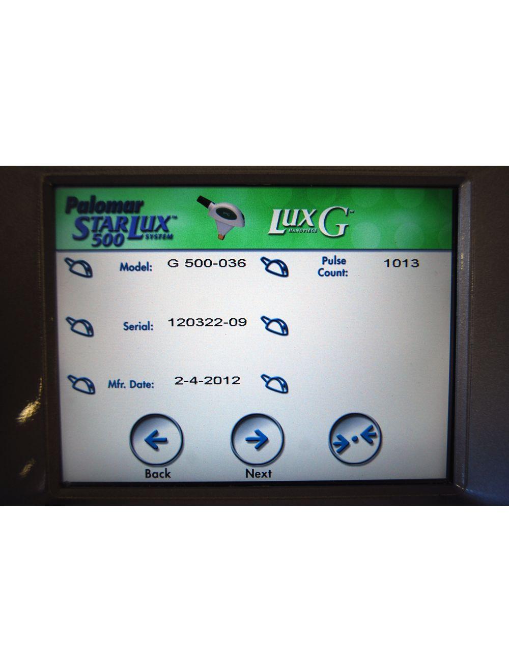 Cynosure Lux G 500 Handpiece 2012 Cynosure StarLux Hand Piece Star Palomar image 4