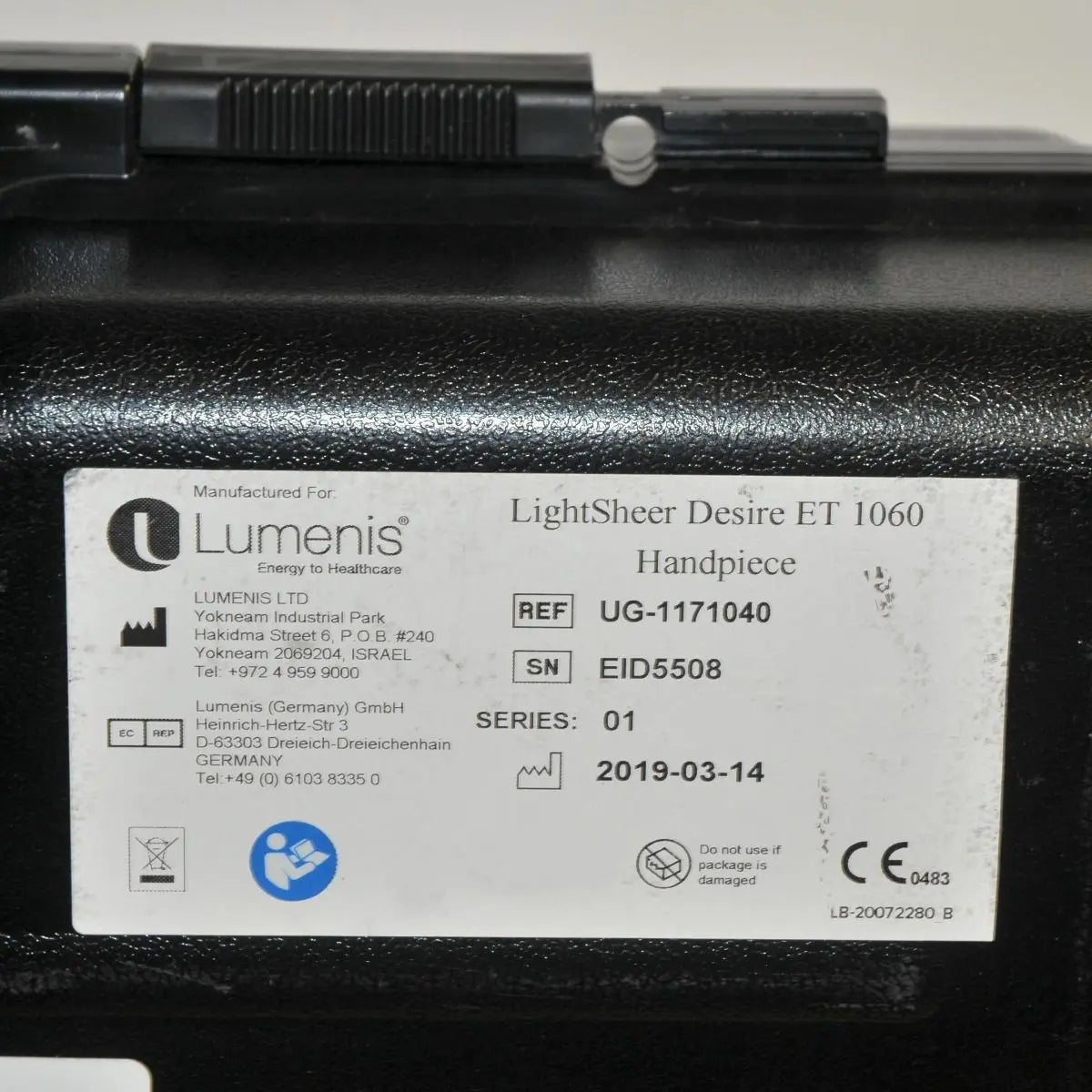 2019 LightSheer Lumenis DESIRE ET 1060nm Laser Hair Removal Chill Tip Handpiece