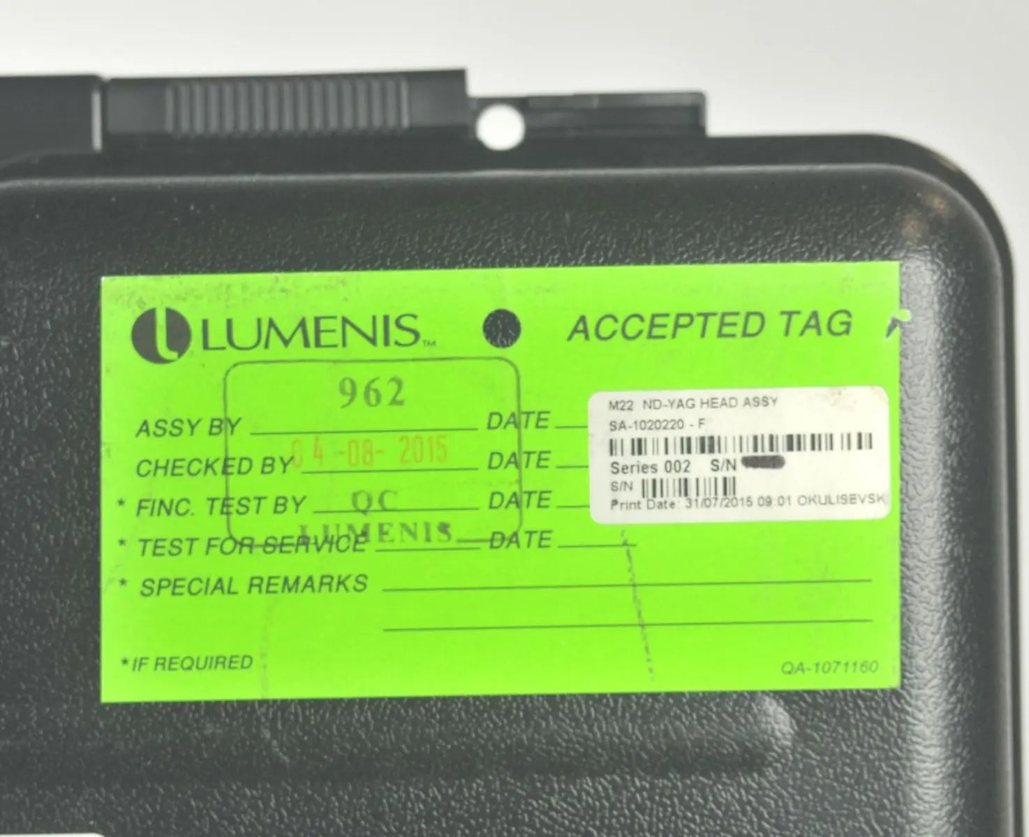 Lumenis M22 MultiSpot 1064nm Nd YAG Laser Handpiece Hair Removal Wrinkles Lesion