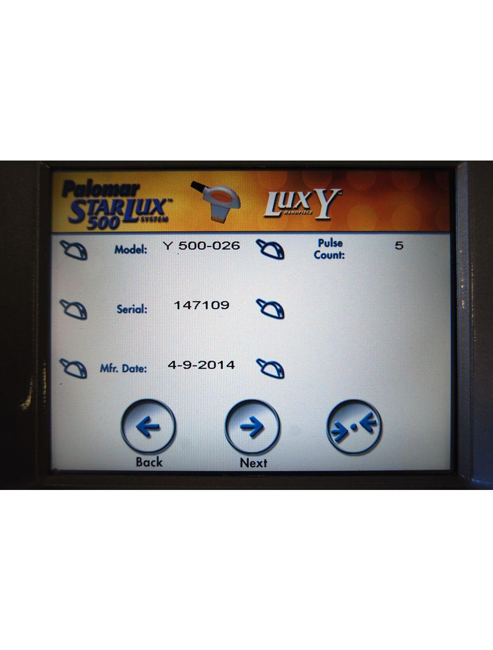 Palomar Lux Y 500 Handpiece 2014 Cynosure StarLux Hand Piece Star image 3