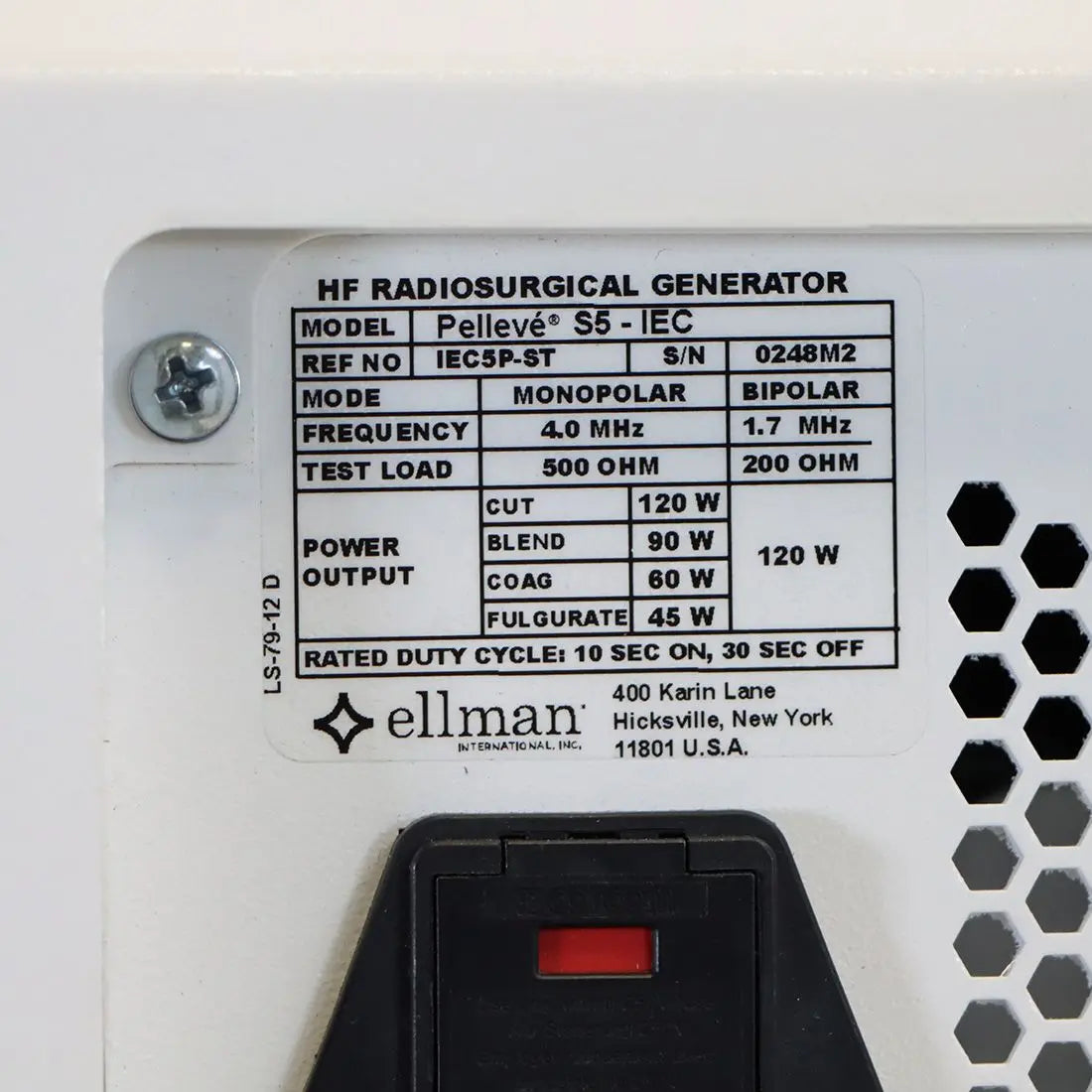 Ellman Pelleve S5 RF Wrinkle Reduction Radio-surgical System IEC5P-ST Generator