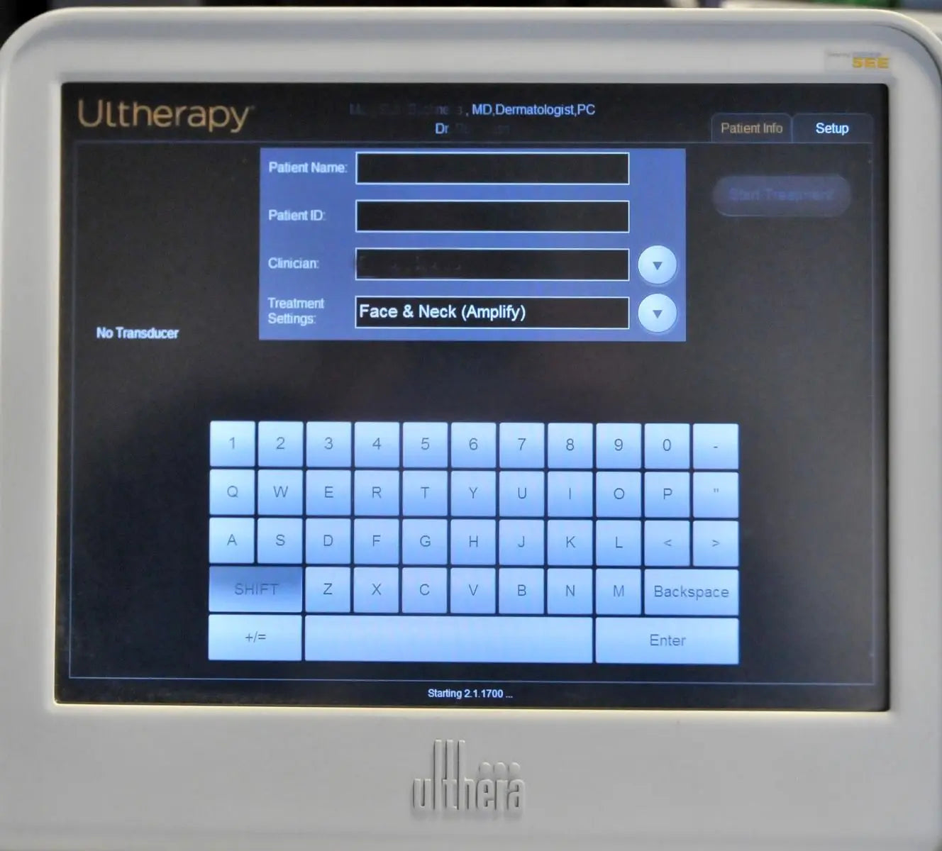 2013 Ulthera Ultherapy DEEPsee Ultrasound Skin Tightening Face Neck Tone UC-1