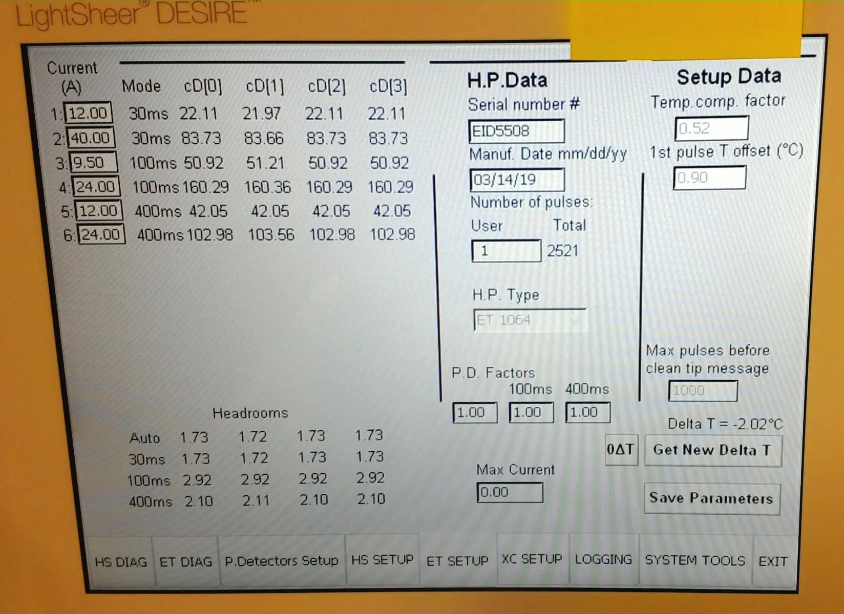 2019 LightSheer Lumenis DESIRE ET 1060nm Laser Hair Removal Chill Tip Handpiece